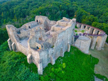 Romanya 'daki Neamt kalesinin Panorama manzarası