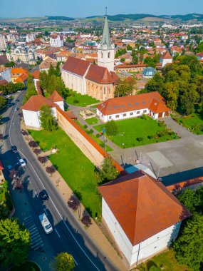 Romanya 'daki Targu Mures kalesinin Panorama manzarası