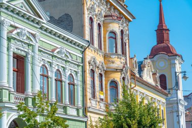 Romanya 'nın eski Targu Mures kentinde tarihi bir ev