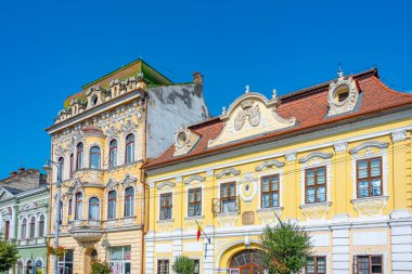 Romanya 'nın eski Targu Mures kentinde tarihi bir ev
