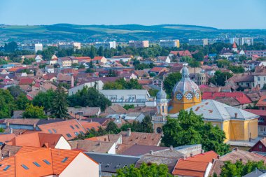 Romanya 'nın Targu Mures kentinin Panorama manzarası