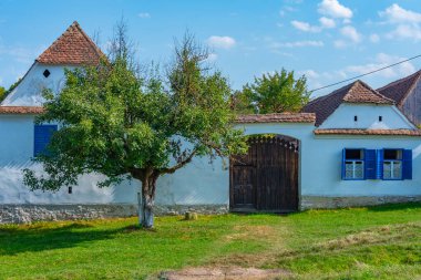 Typical saxon houses in Romanian village Viscri clipart