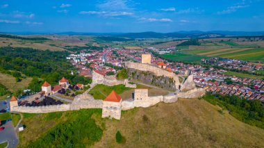 Romanya 'daki Rupea kalesinin Panorama manzarası