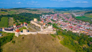 Romanya 'daki Rupea kalesinin Panorama manzarası
