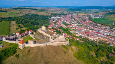 Romanya 'daki Rupea kalesinin Panorama manzarası