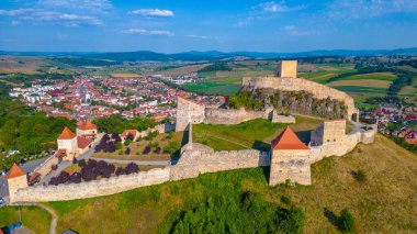Romanya 'daki Rupea kalesinin Panorama manzarası