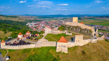 Romanya 'daki Rupea kalesinin Panorama manzarası