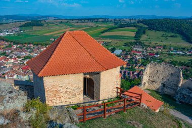 Romanya 'daki Rupea kalesinin Panorama manzarası