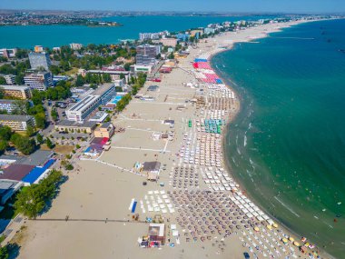 Romanya 'daki Mamaia plajının Panorama manzarası