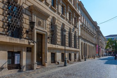 Romanya 'nın eski Bükreş kentinde güneşli bir gün