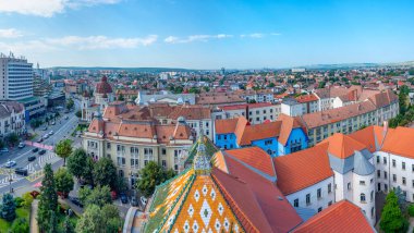 Romanya 'nın Targu Mures kentinin Panorama manzarası
