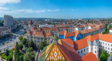 Romanya 'nın Targu Mures kentinin Panorama manzarası