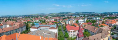 Romanya 'nın Targu Mures kentinin Panorama manzarası