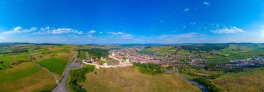 Romanya 'daki Rupea kalesinin Panorama manzarası