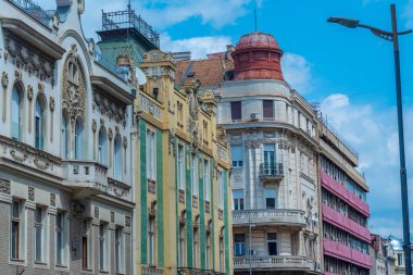 Sırbistan 'ın eski Belgrad kentinde tarihi evler