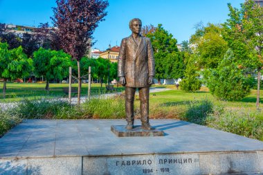 Statue of Gavrilo Principe in Belgrade, Serbia clipart