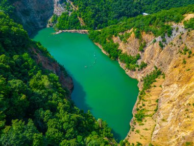 Ledinacko Jezero Gölü Sırbistan 'daki Fruska Gora Parkı' nda