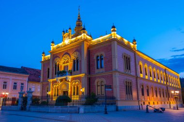 Night view of the Vladicanski dvor in Serbian town Novi Sad clipart