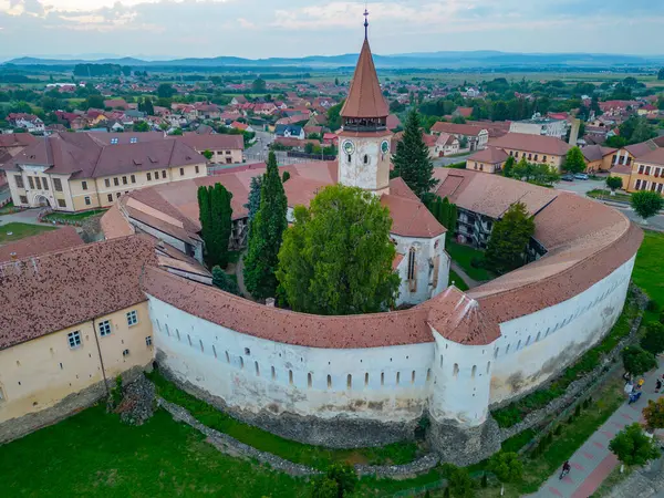 Vista Del Atardecer Iglesia Fortificada Prejmer Rumania — Foto de Stock