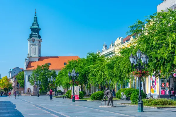 Sırbistan 'ın Sombor kasabasının merkezindeki cadde