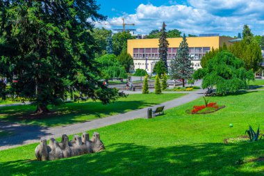 Sırbistan 'ın Vrnjacka Banja kasabasındaki spa parkı