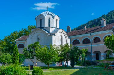 Sırbistan 'da güneşli bir günde Studenica Manastırı