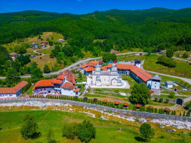 Mileseva monastery in Serbia during a sunny day clipart