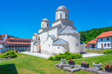 Mileseva monastery in Serbia during a sunny day clipart