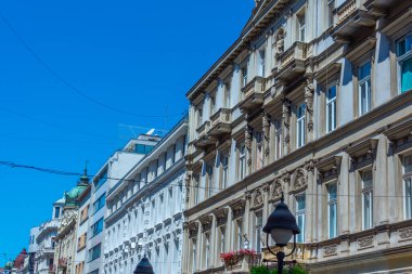 Sırbistan 'ın eski Belgrad kentinde tarihi evler