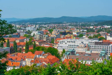 Sloven başkenti Ijubljana 'nın havadan görünüşü