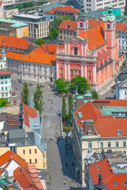 Slovenya 'nın başkenti Ljubljana' nın havadan görünüşü