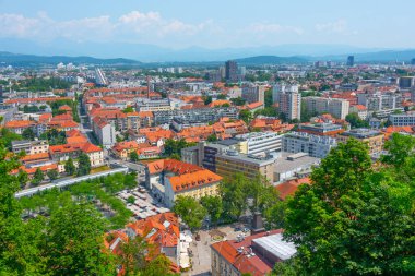 Sloven başkenti Ijubljana 'nın havadan görünüşü