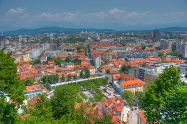 Sloven başkenti Ijubljana 'nın havadan görünüşü