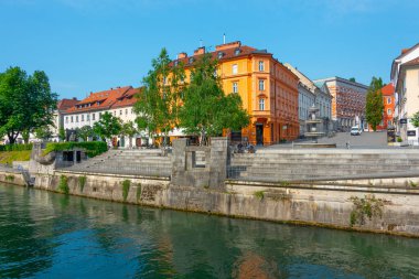 Ljubljana, Slovenya 'daki Novi trg' deki Ulusal ve Üniversite kütüphanesi