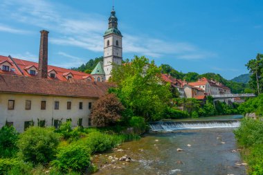 Cityscape of Skofja Loka town in Slovenia clipart