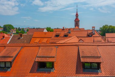 Red rooftops of Skofja Loka town in Slovenia clipart