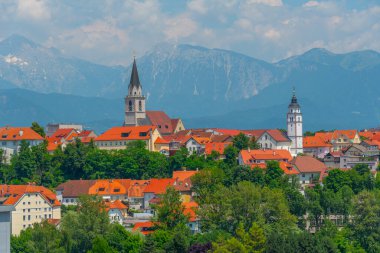 Slovenya 'nın Kranj kentinin manzarası