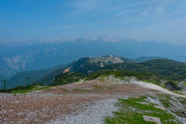 Triglav ulusal parkı Slovenya 'nın Vogel Dağı' ndan izlendi