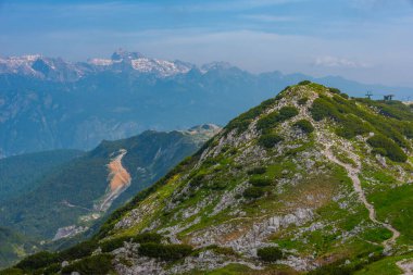 Triglav ulusal parkı Slovenya 'nın Vogel Dağı' ndan izlendi