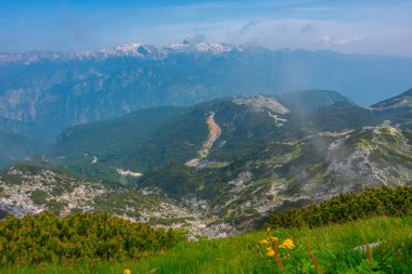 Triglav ulusal parkı Slovenya 'nın Vogel Dağı' ndan izlendi