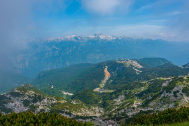 Triglav ulusal parkı Slovenya 'nın Vogel Dağı' ndan izlendi