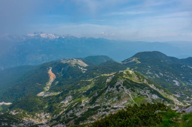 Triglav ulusal parkı Slovenya 'nın Vogel Dağı' ndan izlendi