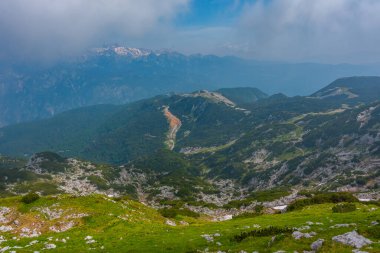 Triglav ulusal parkı Slovenya 'nın Vogel Dağı' ndan izlendi