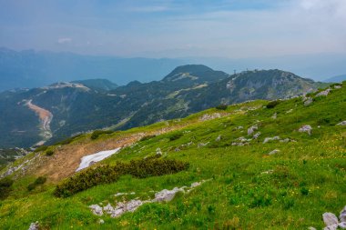 Triglav ulusal parkı Slovenya 'nın Vogel Dağı' ndan izlendi
