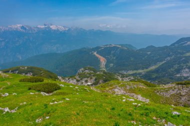 Triglav ulusal parkı Slovenya 'nın Vogel Dağı' ndan izlendi