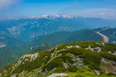 Triglav ulusal parkı Slovenya 'nın Vogel Dağı' ndan izlendi