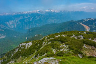 Triglav ulusal parkı Slovenya 'nın Vogel Dağı' ndan izlendi