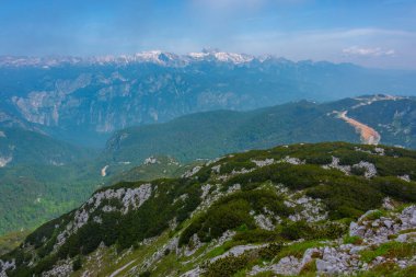 Triglav ulusal parkı Slovenya 'nın Vogel Dağı' ndan izlendi