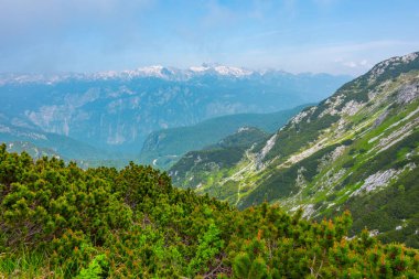 Triglav ulusal parkı Slovenya 'nın Vogel Dağı' ndan izlendi
