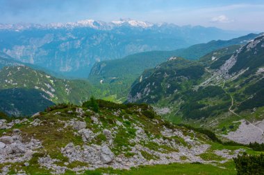 Triglav ulusal parkı Slovenya 'nın Vogel Dağı' ndan izlendi